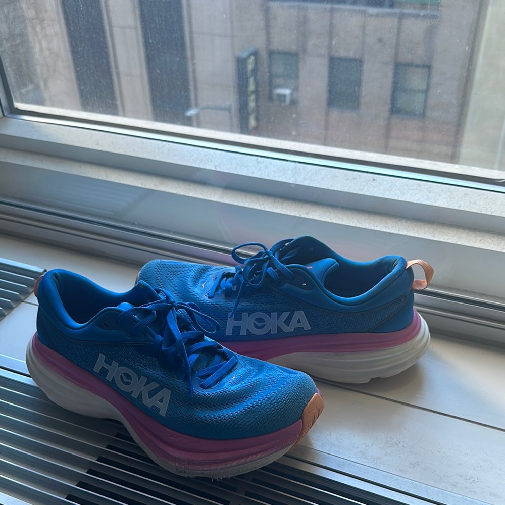 Hoka Women's Blue and Pink Running Shoes